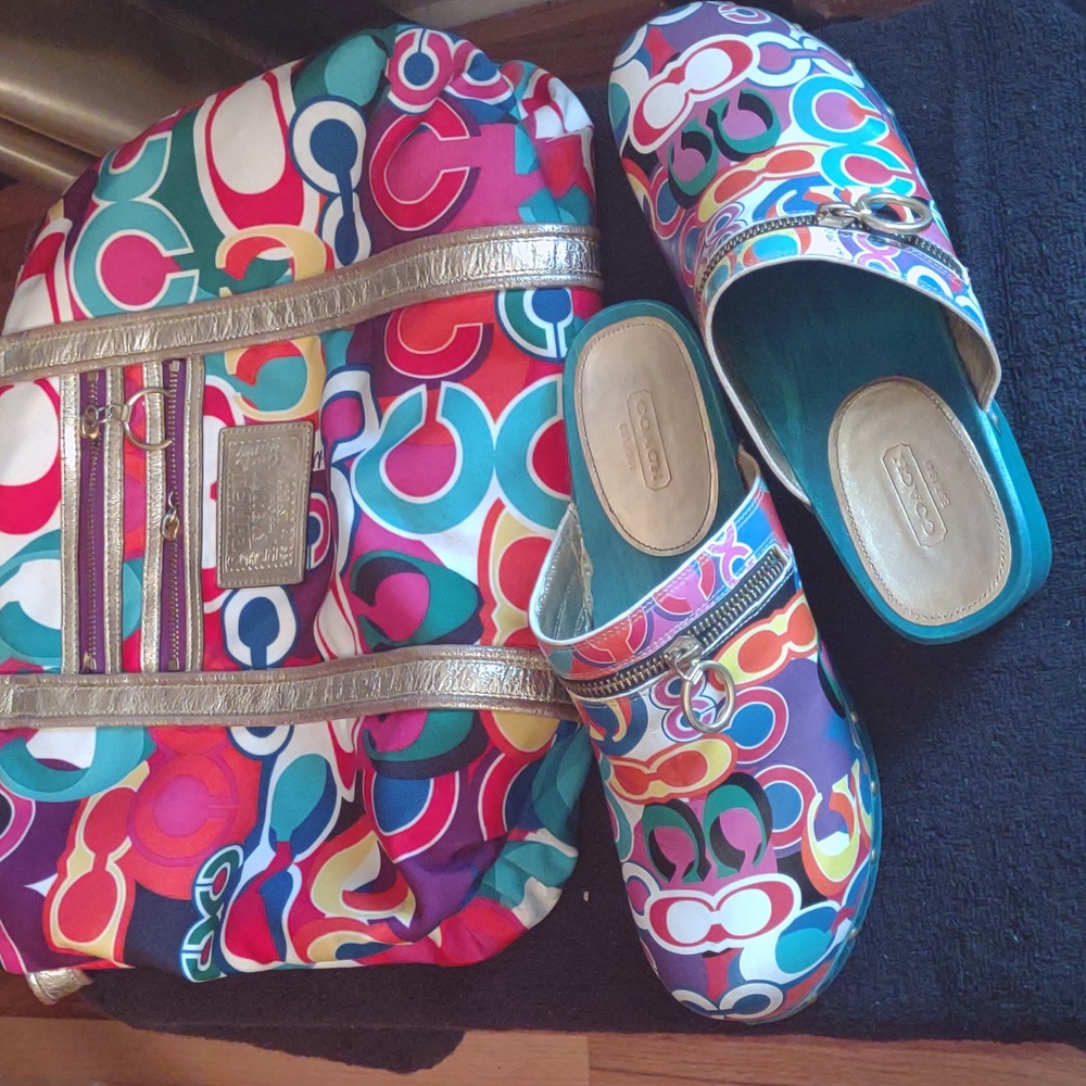 Coach Poppy Bag/ Coach Jessi Clogs Bundle - Picture 11 of 13